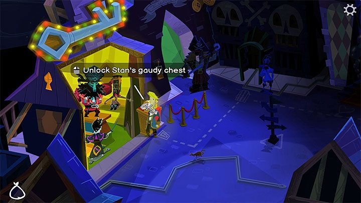 Użyjcie klucza na skrzyni z Sekretem (Stans Gaudy Chest) - Return to Monkey Island: Otwarcie skrzyni (Open the chest) i zakończenie części 5 - solucja, opis przejścia - Return to Monkey Island - poradnik do gry