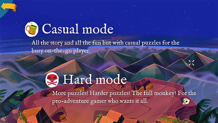 Przed rozpoczęciem nowej gry musicie wybrać poziom trudności - Return to Monkey Island: Prolog (Prelude) - solucja, opis przejścia - Return to Monkey Island - poradnik do gry