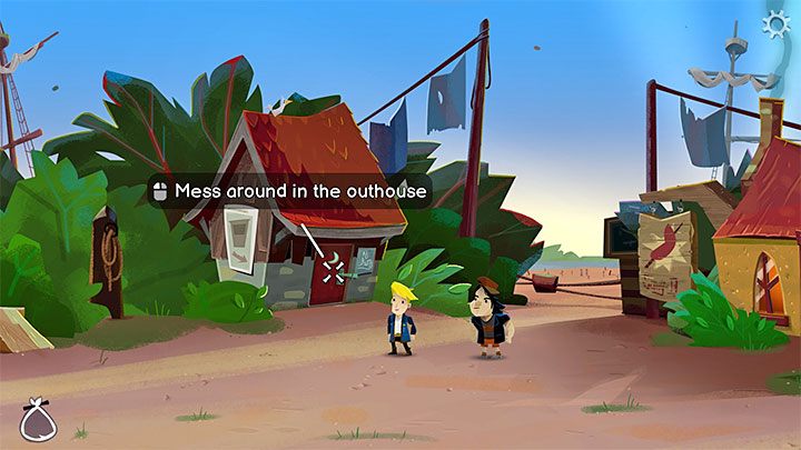 Wyjdźcie ze sklepu i spróbujcie otworzyć szopę (Outhouse) po lewej stronie - Return to Monkey Island: Prolog (Prelude) - solucja, opis przejścia - Return to Monkey Island - poradnik do gry