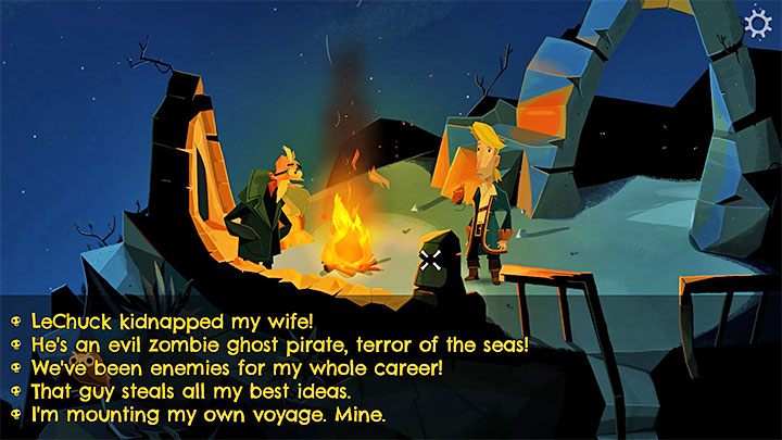 Po zakończeniu prologu grywalną postacią stanie się Guybrush Threepwood, który powróci na Melee Island - Return to Monkey Island: Spotkanie z przywódcami piratów (Talk to pirate leaders) - solucja, opis przejścia - Return to Monkey Island - poradnik do gry