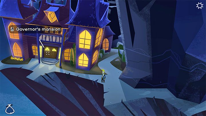 Wyjdźcie z więzienia i wybierzcie lewą ścieżkę prowadzącą do posiadłości gubernatora (Governors Mansion) - Return to Monkey Island: Zdobycie mopa (Get a mop) - solucja, opis przejścia - Return to Monkey Island - poradnik do gry