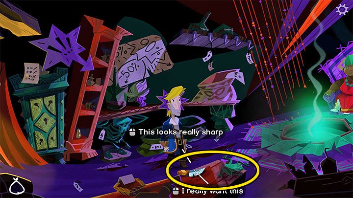 W sklepie voodoo znajdują się 2 przedmioty, które możecie zakupić od kapłanki (Guybrush ma potrzebne monety od samego początku gry) - Return to Monkey Island: Zdobycie mopa (Get a mop) - solucja, opis przejścia - Return to Monkey Island - poradnik do gry