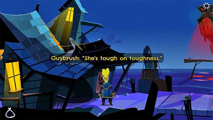 Kolejny krok jest trudniejszy - musicie przygotować poprawne przeprosiny i wiąże się to z koniecznością odnalezienia wskazówek w mieście powiązanych z Carlą - Return to Monkey Island: Zdobycie mopa (Get a mop) - solucja, opis przejścia - Return to Monkey Island - poradnik do gry