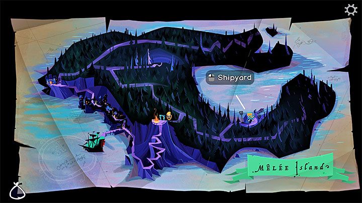 Powróćcie na mapę wyspy i odwiedźcie lokację Shipyard, czyli dawne miejsce prowadzenia biznesu przez Stana - Return to Monkey Island: Zdobycie mopa (Get a mop) - solucja, opis przejścia - Return to Monkey Island - poradnik do gry