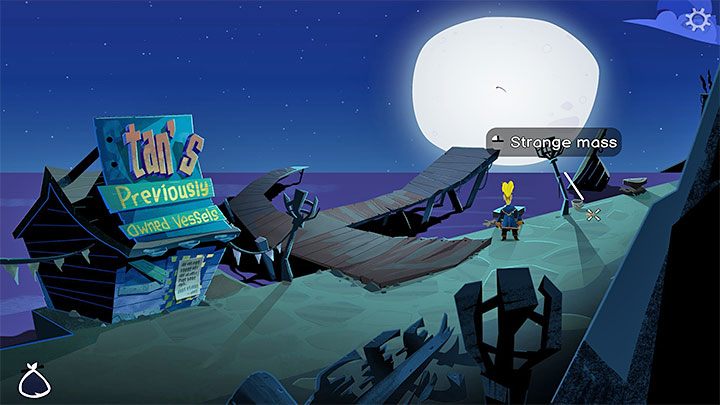 Przejdźcie w prawo i zbadajcie mały obiekt na ziemi (Strange Mass) - Return to Monkey Island: Zdobycie mopa (Get a mop) - solucja, opis przejścia - Return to Monkey Island - poradnik do gry