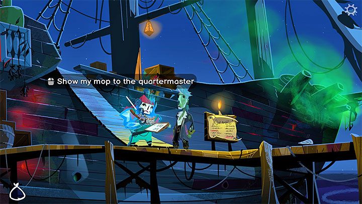 Porozmawiajcie raz jeszcze z kwatermistrzem (Quartermaster) w sprawie oferty pracy - Return to Monkey Island: Zdobycie przebrania (Get a disguise) - solucja, opis przejścia - Return to Monkey Island - poradnik do gry