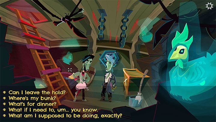 Rozdział 2 rozpoczniecie po przedostaniu się w przebraniu na statek LeChucka - Return to Monkey Island: Dopłynięcie do Małpiej Wyspy (Sail to Monkey Island) - solucja, opis przejścia - Return to Monkey Island - poradnik do gry