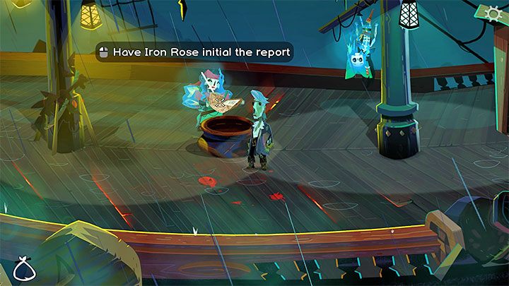 Z gotowym raportem dotrzyjcie do Iron Rose - kwatermistrz przebywa na głównym pokładzie - Return to Monkey Island: Zaliczenie głosowania (Get a unanimous vote) - solucja, opis przejścia - Return to Monkey Island - poradnik do gry