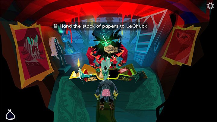 Powróćcie do kwatery LeChucka żeby przekazać mu wszystkie dokumenty - Return to Monkey Island: Zaliczenie głosowania (Get a unanimous vote) - solucja, opis przejścia - Return to Monkey Island - poradnik do gry