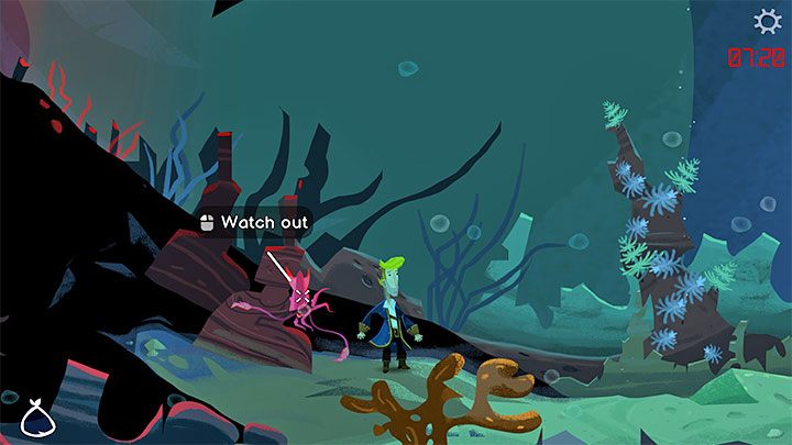 Musicie powrócić na dno morskie pod statkiem LeChucka - powróćcie na główny pokład, użyjcie drabinki i zejdźcie po łańcuchu kotwicy - Return to Monkey Island: Poznanie sekretów LeChucka (Learn LeChucks secrets) - solucja, opis przejścia - Return to Monkey Island - poradnik do gry