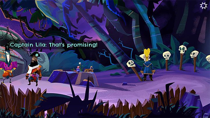 Rozwiązanie zagadki to uderzanie kością w czaszki odpowiadające właściwym nutom - Return to Monkey Island: Rozszyfrowanie mapy (Decode the map) - solucja, opis przejścia - Return to Monkey Island - poradnik do gry