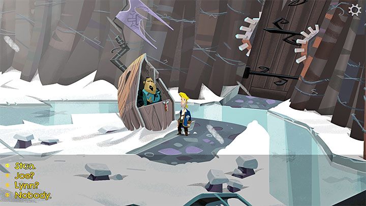Porozmawiajcie ze strażnikiem (Guard) pilnującym mostu zwodzonego i powiedzcie mu, że chcecie spotkać się ze Stanem - Return to Monkey Island: Złoty klucz Bella Fisher (Bella Fishers Golden Key) - solucja, opis przejścia - Return to Monkey Island - poradnik do gry