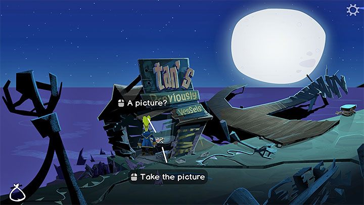 Powróćcie na statek i dotrzyjcie do Melee Island - musicie odwiedzić ponownie lokację Shipyard, czyli dawny biznes Stana (Stans Previously Owned Vessels) - Return to Monkey Island: Złoty klucz Bella Fisher (Bella Fishers Golden Key) - solucja, opis przejścia - Return to Monkey Island - poradnik do gry