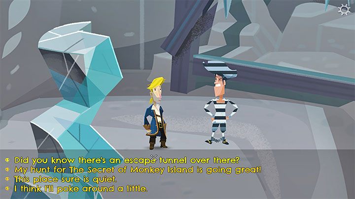 Musicie przejść przez cały kamieniołom - Stan przebywa w jego końcowej części - Return to Monkey Island: Złoty klucz Bella Fisher (Bella Fishers Golden Key) - solucja, opis przejścia - Return to Monkey Island - poradnik do gry