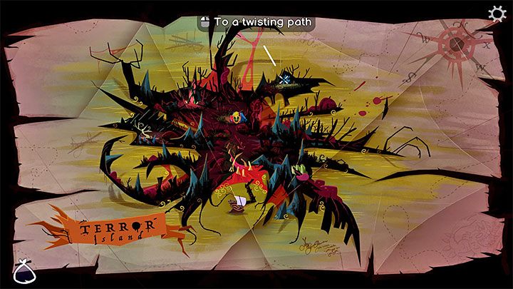 Załadujcie ponownie mapę wyspy i wybierzcie z niej ścieżkę Twisting Path - Return to Monkey Island: Złoty klucz Terror Island (Terror Island Golden Key) - solucja, opis przejścia - Return to Monkey Island - poradnik do gry