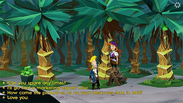 Jeśli poprawnie wytypowaliście lokację z mapy, to odnajdziecie Elaine - Return to Monkey Island: Zdobycie 5 kluczy do sejfu (Get the 5 keys for the safe) - solucja, opis przejścia - Return to Monkey Island - poradnik do gry
