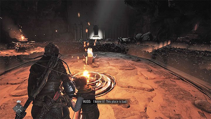 Dotrzecie do większej pieczary i rozpocznijcie od użycia Ignifera na centralnym ognisku z powyższego obrazka - Plague Tale Requiem: Eksploracja podziemnej lokacji (Explore the underground area) - solucja, opis przejścia - A Plague Tale Requiem - poradnik do gry