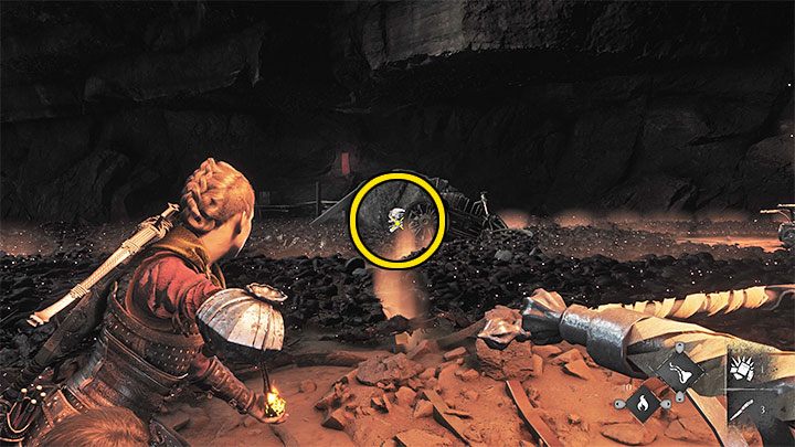 Z tego miejsca możecie zdetonować nowy zbiornik z miedzią - pokazuje go powyższy obrazek i użyjcie Ignifera - Plague Tale Requiem: Eksploracja podziemnej lokacji (Explore the underground area) - solucja, opis przejścia - A Plague Tale Requiem - poradnik do gry