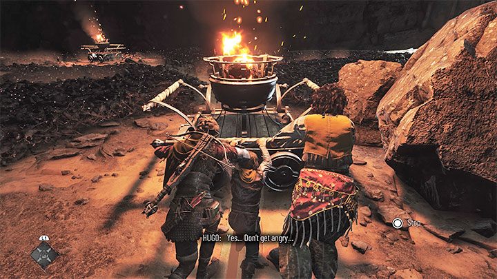 Raz jeszcze zacznijcie przepychać prawy wagonik (ten, którego wcześniej użyliście do zdobycia znajdźki) - Plague Tale Requiem: Eksploracja podziemnej lokacji (Explore the underground area) - solucja, opis przejścia - A Plague Tale Requiem - poradnik do gry