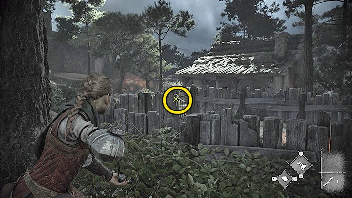 Ustawcie się z boku po to żeby móc trafić z procy w zaczep bramki - Plague Tale Requiem: Rozdział 3 (Brzemię krwi) - lista sekretów - A Plague Tale Requiem - poradnik do gry