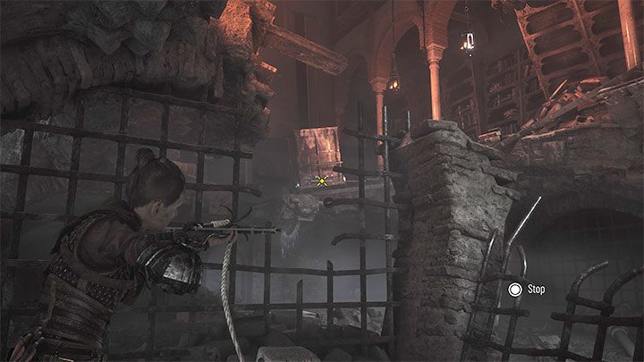 Docelowo dotrzecie do punktu zakotwiczenia i w znany sposób ustawcie się przy nim żeby skorzystać z kuszy - Plague Tale Requiem: Wyjście na powierzchnię (Find a way to the surface) - solucja, opis przejścia - A Plague Tale Requiem - poradnik do gry