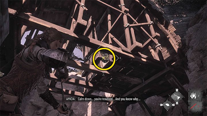 Musicie zlokalizować nad sobą podniesiony mostek i trafić z procy w jego zaczep - Plague Tale Requiem: Rozdział 5 (Co pozostało) - lista sekretów - A Plague Tale Requiem - poradnik do gry