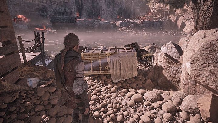 Dotrzecie do obszaru przy rzece gdzie jest poszukiwany sekret - Plague Tale Requiem: Sekretne skrzynie z rozdziału 5 (Co pozostało) - lista - A Plague Tale Requiem - poradnik do gry
