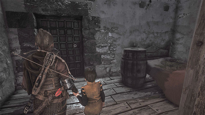 Po znalezieniu się na górze udajcie się w prawo i otwórzcie drzwi z powyższego obrazka - Plague Tale Requiem: Sekretne skrzynie z rozdziału 13 (Nic nie zostało) - lista - A Plague Tale Requiem - poradnik do gry