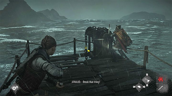 Obróćcie się w prawo i poproście Arnauda żeby skorzystał z nowej korby - Plague Tale Requiem: Dotarcie do łodzi Sophii (Reach Sophias boat) - solucja, opis przejścia - A Plague Tale Requiem - poradnik do gry