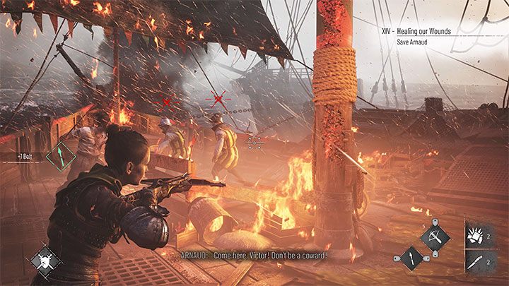 Amicia straci na chwilę przytomność i po jej odzyskaniu dowiecie się, że wrogowie próbują dostać się na Wasz statek - Plague Tale Requiem: Zgubienie statku Hrabiego (Get away from the Counts ship) - solucja, opis przejścia - A Plague Tale Requiem - poradnik do gry