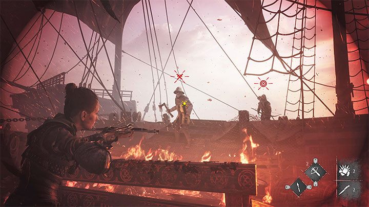 Atakujcie też przeciwników przechodzących pomiędzy statkami oraz tych, którzy przebywają na pokładzie statku Hrabiego - Plague Tale Requiem: Zgubienie statku Hrabiego (Get away from the Counts ship) - solucja, opis przejścia - A Plague Tale Requiem - poradnik do gry