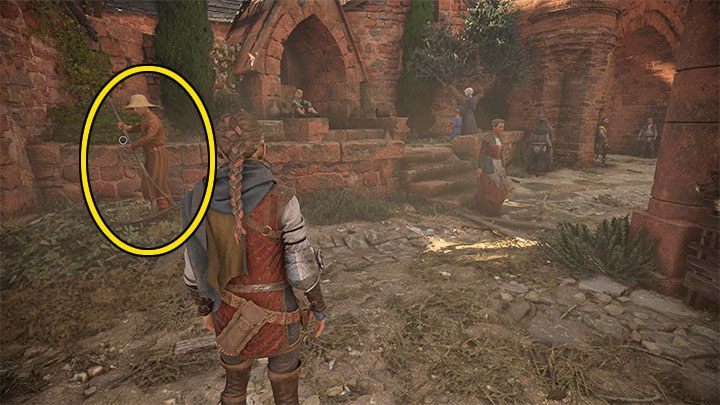 Od florystki dowiecie się, że jej mąż przebywa w pobliżu fontanny - Plague Tale Requiem: Dotarcie do domu (Walk to the house) - solucja, opis przejścia - A Plague Tale Requiem - poradnik do gry