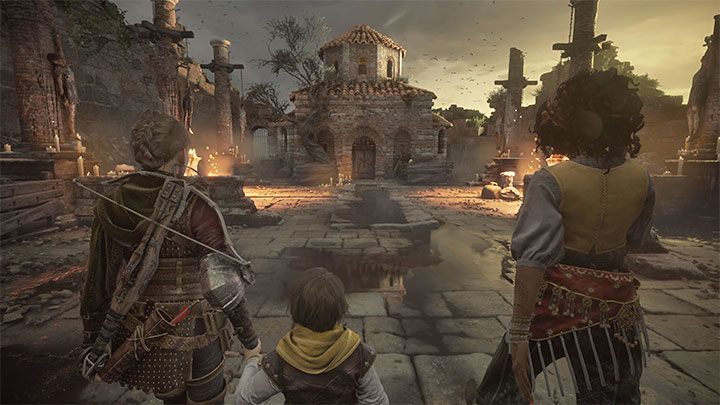 Podniesie się brama i na dole pojawią się nowi przeciwnicy, tak więc nie śpieszcie się ze skorzystaniem z nowego przejścia - Plague Tale Requiem: Przetrwanie ataku (Survive the assault) - solucja, opis przejścia - A Plague Tale Requiem - poradnik do gry