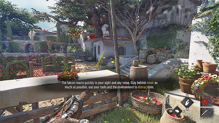 Przed Wami trudniejsza scena - spotkacie sokolnika (Falconeer), który będzie nasyłał na Was sokoła - Plague Tale Requiem: Ucieczka przed żołnierzami (Escape from the Counts soldiers) - solucja, opis przejścia - A Plague Tale Requiem - poradnik do gry