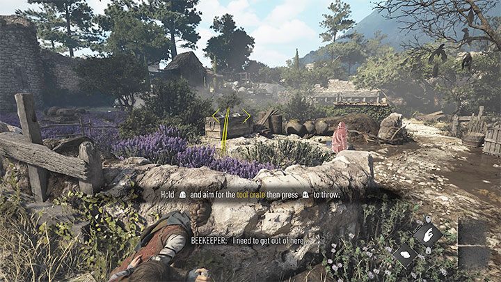 Po wyjściu z chatki po raz pierwszy musicie odwrócić uwagę przeciwnika - A Plague Tale Requiem: Dotarcie do zamku (Reach the castle) - solucja, opis przejścia - A Plague Tale Requiem - poradnik do gry