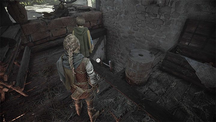 W celu awansowania dalej musicie zejść po drabinie - Plague Tale Requiem: Uratowanie Lucasa (Find and rescue Lucas) - solucja, opis przejścia - A Plague Tale Requiem - poradnik do gry