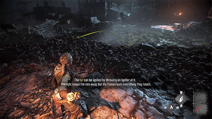 Od Lucasa dowiecie się o możliwości podpalania smoły z użyciem Ignifera - Plague Tale Requiem: Znalezienie łodzi Zakonu (Find the Orders boat) - solucja, opis przejścia - A Plague Tale Requiem - poradnik do gry