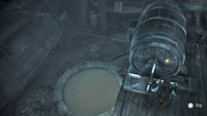 Platforma z beczką powinna być nad drugim zbiornikiem - Plague Tale Requiem: Znalezienie łodzi Zakonu (Find the Orders boat) - solucja, opis przejścia - A Plague Tale Requiem - poradnik do gry