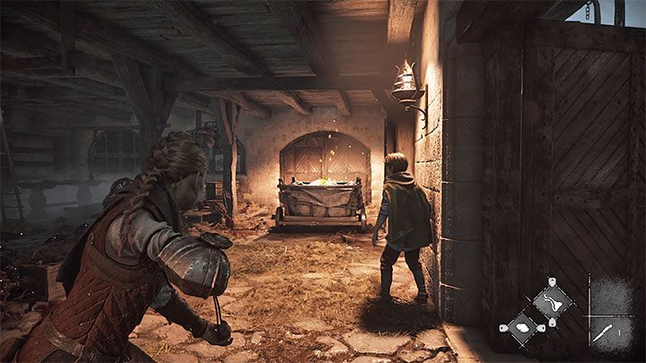 Przepchnijcie wóz z saletrą, wkraczając dzięki temu do nowego pomieszczenia - Plague Tale Requiem: Opuszczenie miasta (Exit the city) - solucja, opis przejścia - A Plague Tale Requiem - poradnik do gry