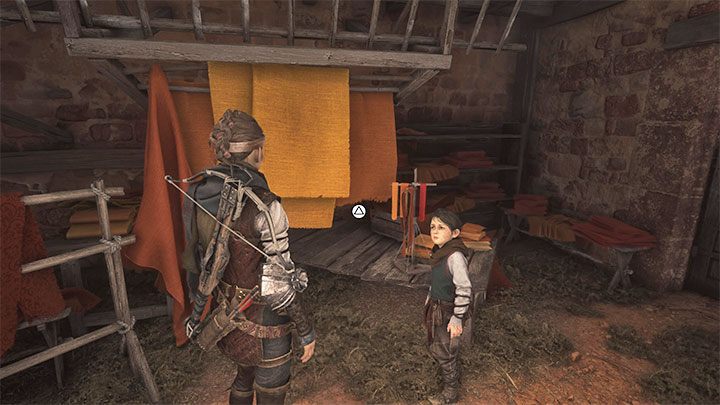 Znajdziecie się w pomieszczeniu z płótnami, w którym możecie odblokować nowy sekret: pamiątka - Który chcesz kolor - Plague Tale Requiem: Podróż w stronę wybrzeża (Find a way towards the coast) - solucja, opis przejścia - A Plague Tale Requiem - poradnik do gry