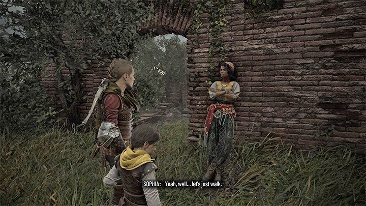 Musicie dotrzeć do ruin, przy których Sophia będzie stała oparta o ścianę - pokazuje to powyższy obrazek - Plague Tale Requiem: Rozdział 10 (Rodowód) - lista sekretów - A Plague Tale Requiem - poradnik do gry