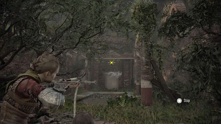 Wycelujcie z kuszy w widoczny w oddali zaczep - Plague Tale Requiem: Rozdział 10 (Rodowód) - lista sekretów - A Plague Tale Requiem - poradnik do gry