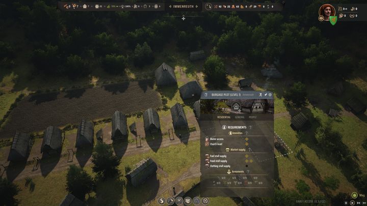 Parcele mieszkalne można również ulepszyć na 2 lvl - Manor Lords: Jak ulepszać budynki? - Manor Lords - poradnik do gry