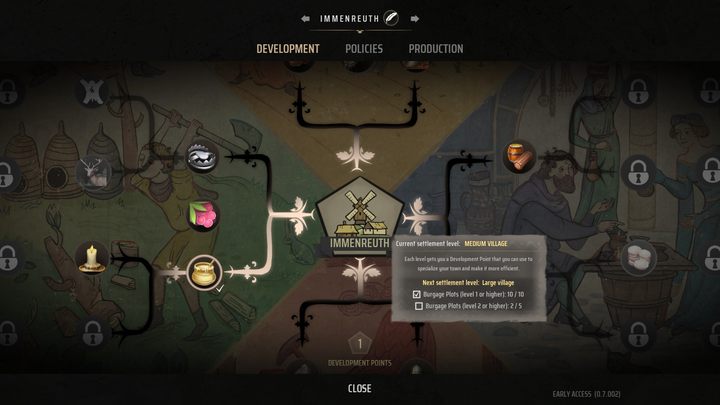 Raz odblokowanej specjalizacji nie da się zresetować - Manor Lords: Jak levelować wioskę? - Manor Lords - poradnik do gry