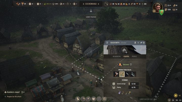 Oddziały Milicji mogą składać się z maksymalnie 36 osób, ale do zbiórki powołać można grupę już 5 mężów - Manor Lords: Jak rekrutować wojska? - Manor Lords - poradnik do gry