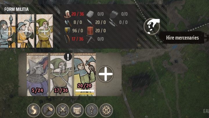 By wynająć najemników, udajcie się do zakładki Armia, a następnie wciśnijcie ikonę z plusem - Manor Lords: Jak rekrutować wojska? - Manor Lords - poradnik do gry