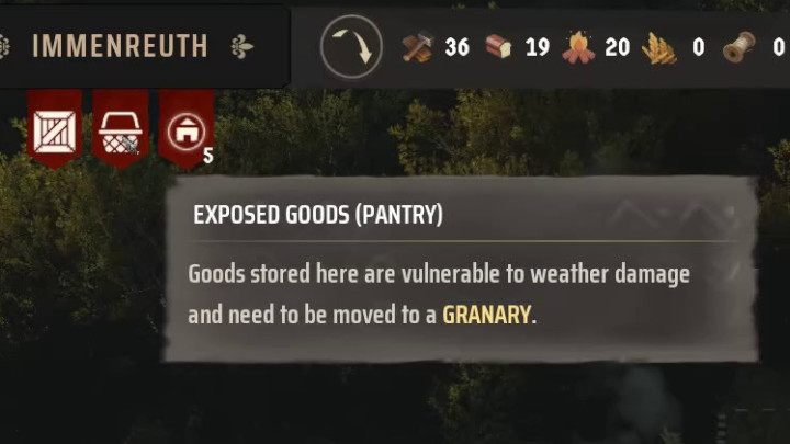 Rozpoczynając zabawę w nowym scenariuszu w Manor Lords, zostaniecie wyposażeni w nieco początkowych zasobów, które pozwolą Wam przygotować podstawową infrastrukturę - Manor Lords: Co zrobić z nieosłoniętymi towarami? - Manor Lords - poradnik do gry