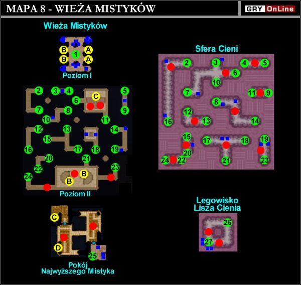 A - Wieża Mistyków - Poziom I / Undrentide - Zachód - Wieża Mistyków - Mapa | ROZDZIAŁ 2 | Neverwinter Nights Shadows of Undrentide - Neverwinter Nights: Shadows of Undrentide - poradnik do gry