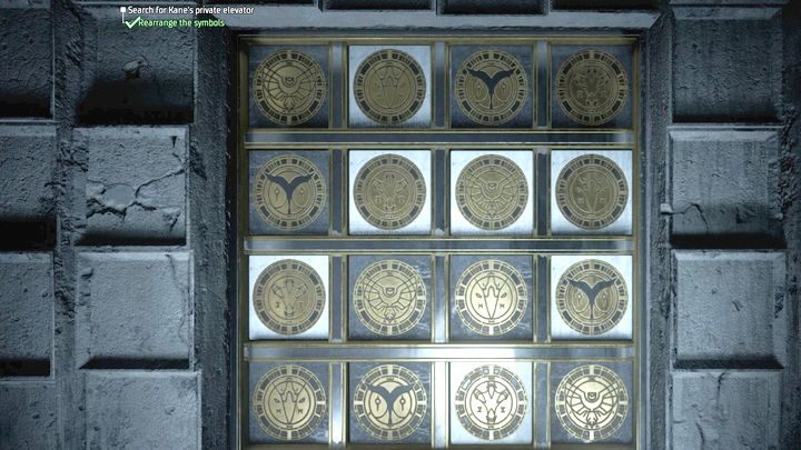 Gdy dotrzecie do biura, czeka Was prosta zagadka na zasadzie uproszczonego sudoku - Gotham Knights: Jacob Kane - solucja, opis przejścia - Gotham Knights - poradnik do gry