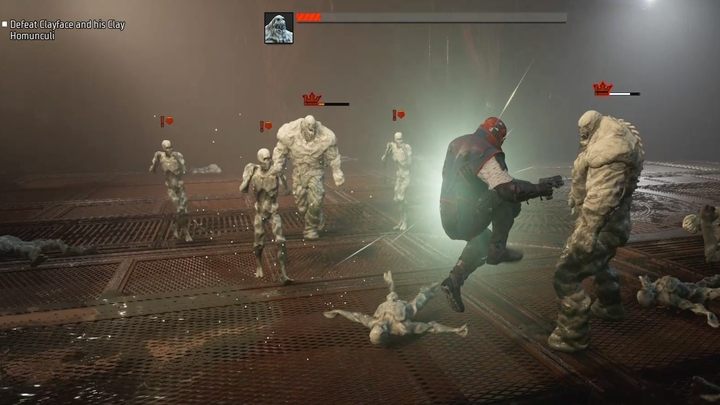 Boss nie będzie z Wami walczył sam - jednocześnie występuje w trzech osobach, zaś zadawane obrażenia każdemu z nich pomniejszają pasek żywotności - Gotham Knights: Rozdział Clayface - solucja, opis przejscia - Gotham Knights - poradnik do gry